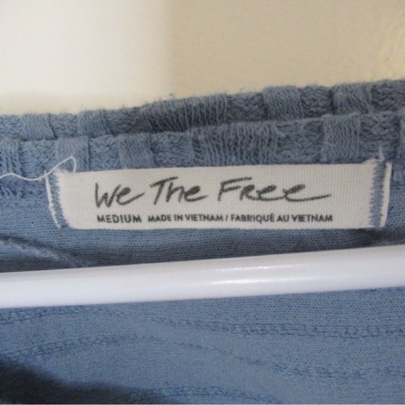 We The Free Sweater Top Calissa Hacci Blue Size Medium - Picture 8 of 10